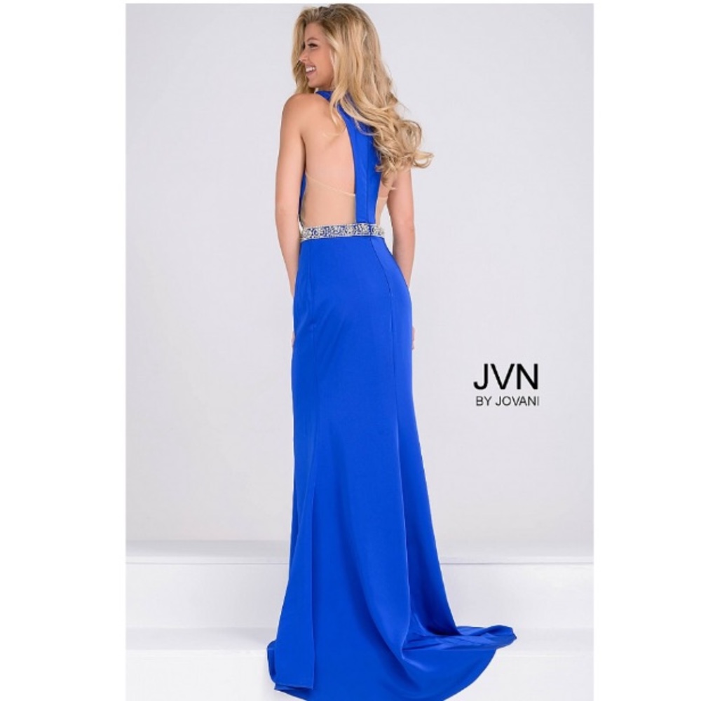 🔥JVN Jovani Royal Blue Illusion Fitted Dress! - Picture 8 of 8
